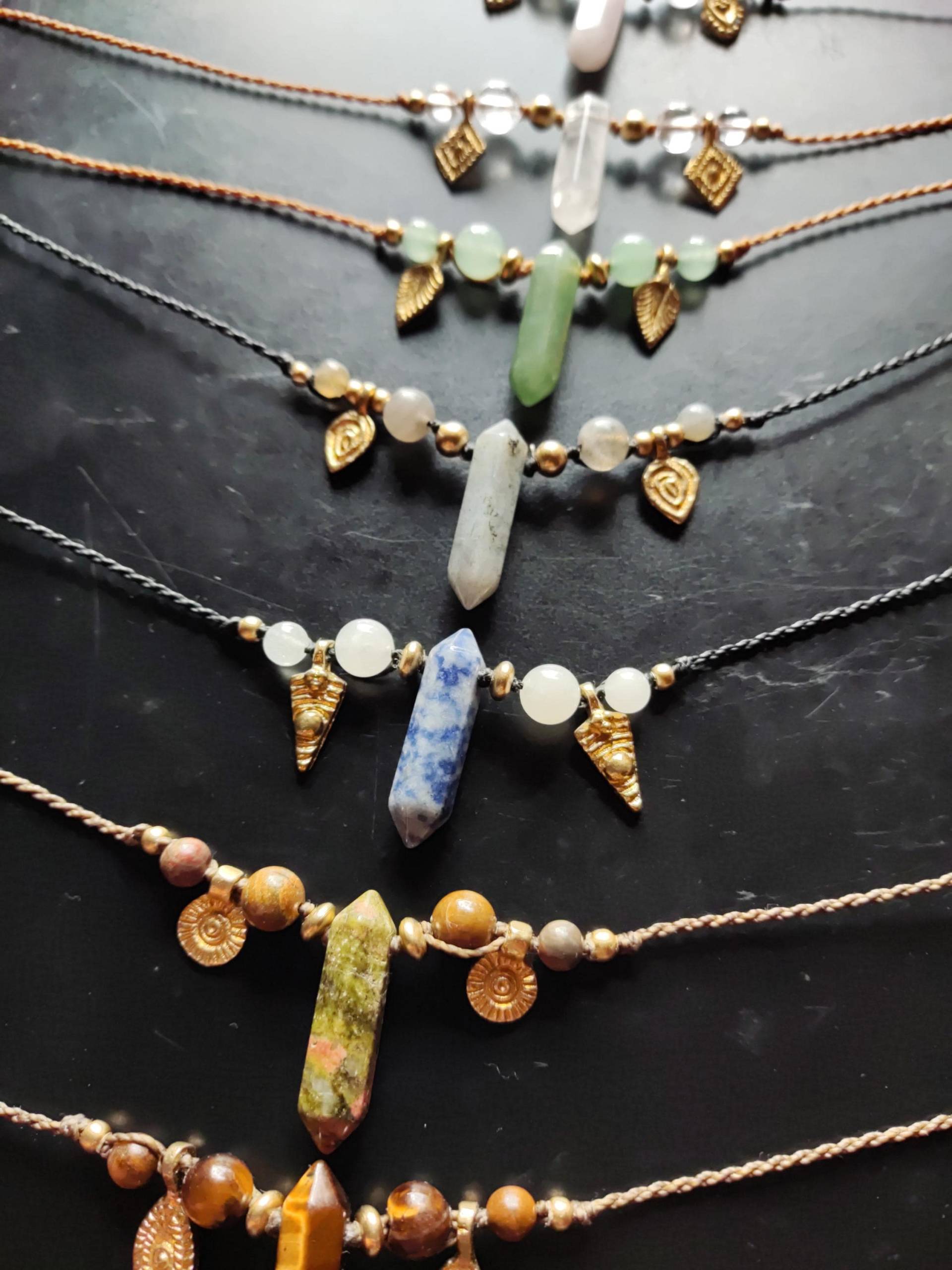 Kristall Steinperlen Halskette von SoulAndSpine