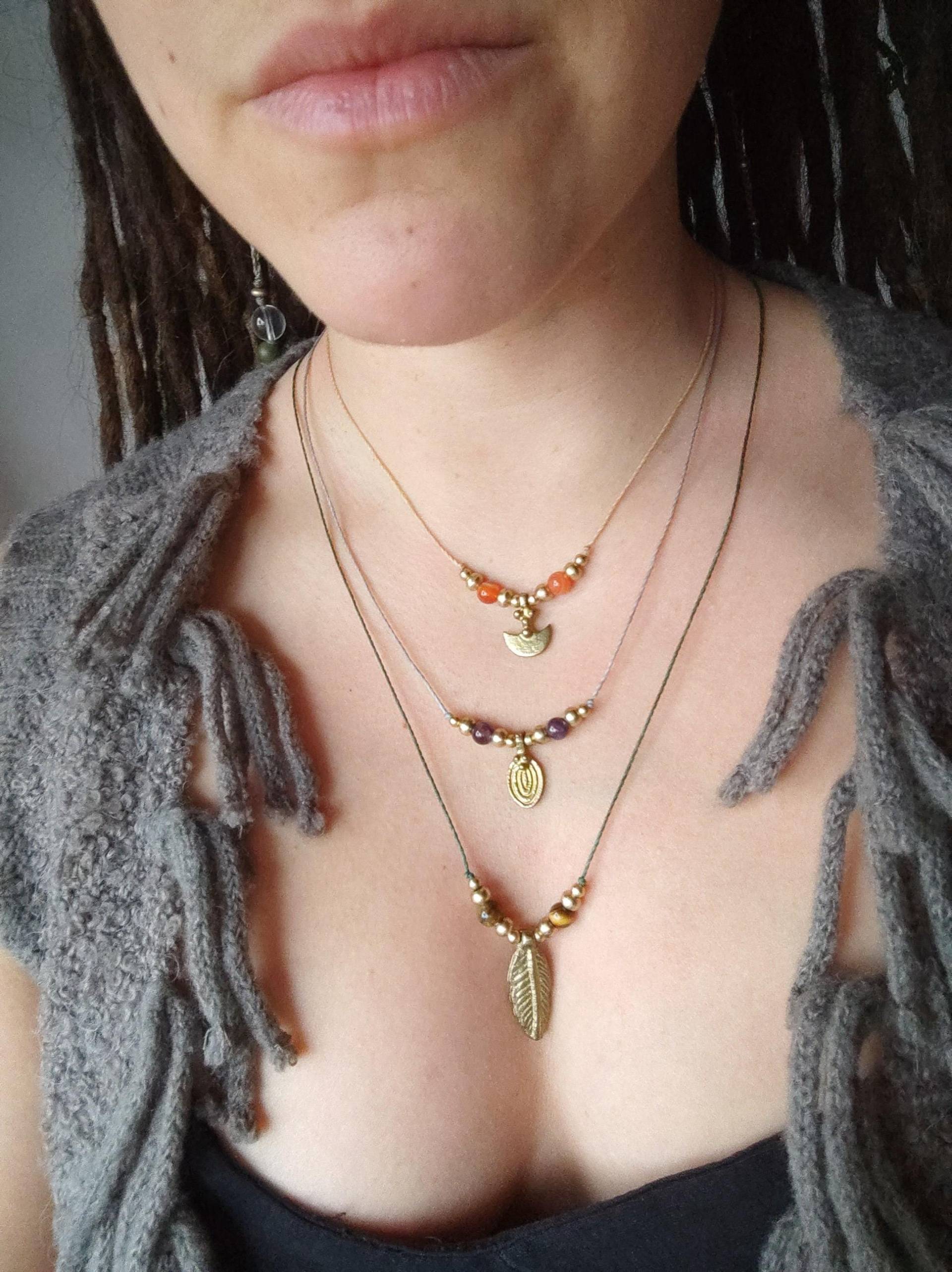 Makramee Steinperlen Halskette von SoulAndSpine