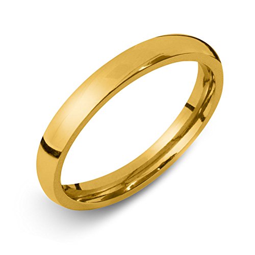 Soul-Cats Klassische Ring aus Edelstahl für Damen und Herren, Gold, hochglanzpoliert, Ø 19 mm, Breite: 3 mm von Soul-Cats