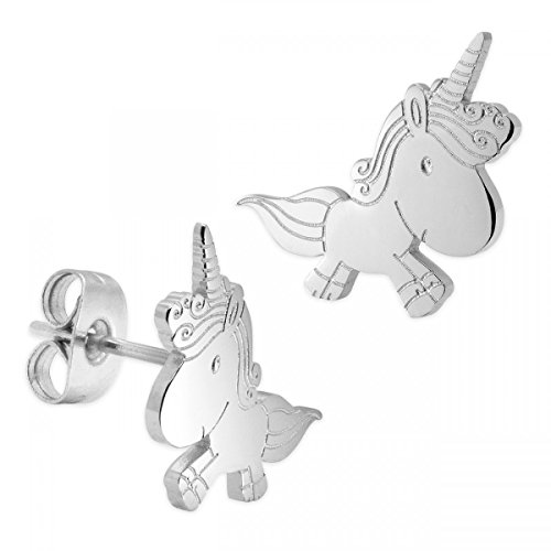 Soul-Cats Einhorn Ohrstecker aus Edelstahl in Silber von Soul-Cats