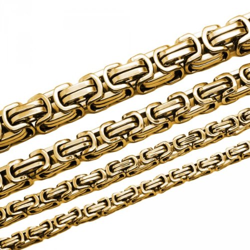 SoulCats Königskette/Halskette aus Edelstahl Farbe: Gold Auswahl: Kette 100 cm + Armband von SoulCats