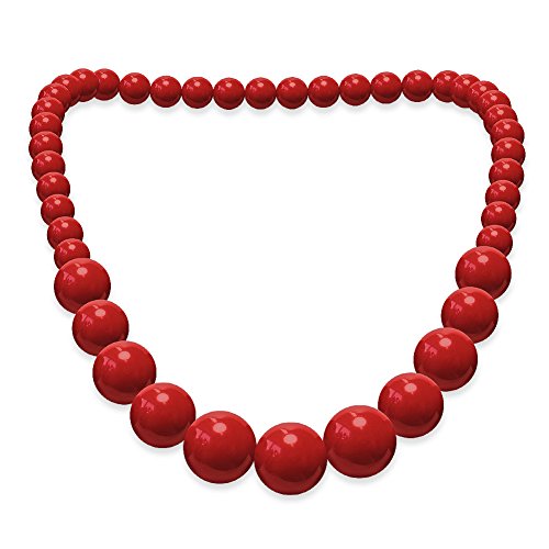 SoulCats Perlenkette Acryl rot schwarz weiß Perlen Halskette Kette, Farbe: rot von SoulCats
