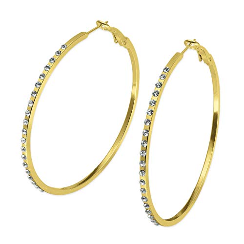 Soul-Cats 1 Paar goldene Creolen mit Strass, Größe: Ø 6 cm Soul-Cats 1 Paar goldene Creolen mit Strass, Größe: Ø 6 cm von Soul-Cats