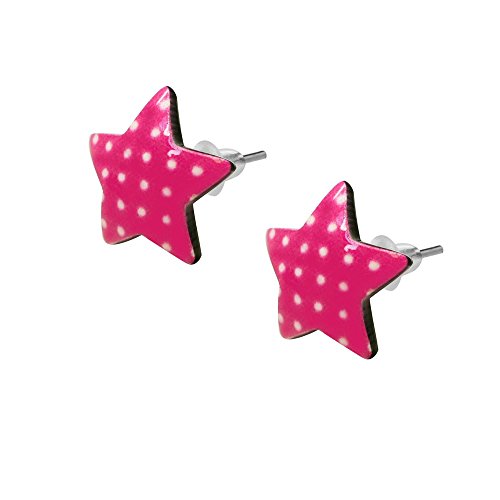 Soul-Cats 1 Paar hübsche Ohrstecker Stern Punkte dots rockabilly rosa weiß rot, Modell: Modell 7 Soul-Cats 1 Paar hübsche Ohrstecker Stern Punkte dots rockabilly rosa weiß rot, Modell: Modell 7 von Soul-Cats