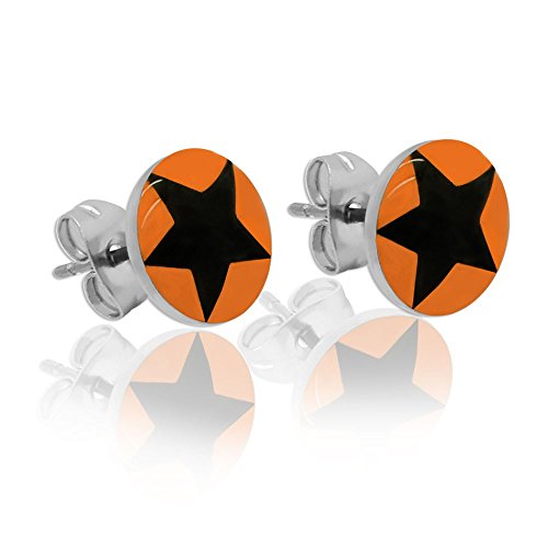 Soul-Cats 1 Paar schicke Ohrstecker Stern skull Totenkopf Blume Ohrring, Modell: Modell 3 von Soul-Cats