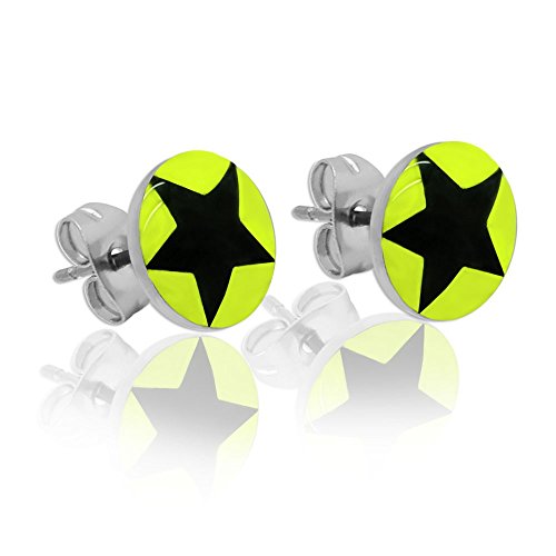 Soul-Cats 1 Paar schicke Ohrstecker Stern skull Totenkopf Blume Ohrring, Modell: Modell 5 von Soul-Cats