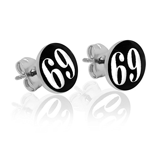 Soul-Cats 1 Paar schicke Ohrstecker Stern skull Totenkopf Blume Ohrring, Modell: Modell 9 von Soul-Cats