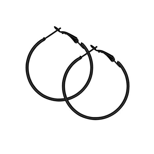 Soul-Cats 1 Paar schwarze Creolen, Größe: Ø 4 cm von Soul-Cats