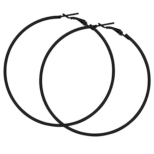 Soul-Cats 1 Paar schwarze Creolen, Größe: Ø 6 cm von Soul-Cats