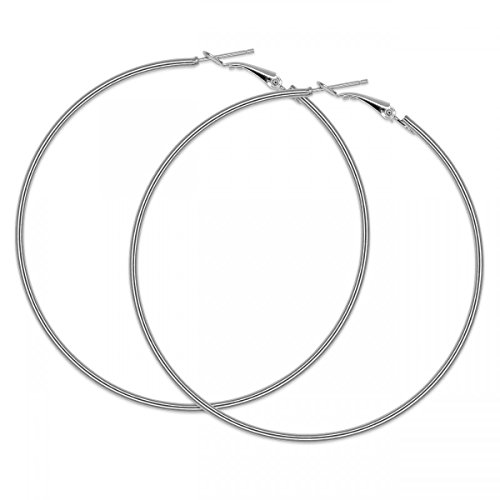 Soul-Cats 1 Paar silberne Creolen, Größe: Ø 7 cm von Soul-Cats