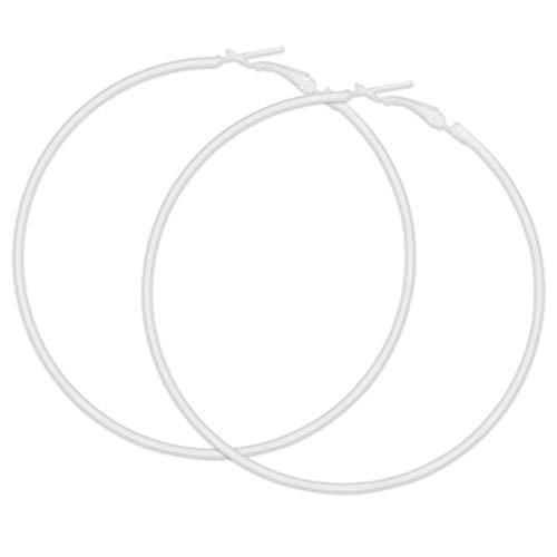 Soul-Cats 1 Paar weiße Creolen, Größe: Ø 6 cm von Soul-Cats