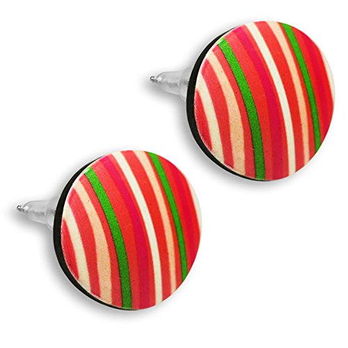 Soul-Cats 2 hübsche Ohrringe rund Streifen Ohrstecker Mädchen bunt farbig Button stylisch, Modell: Modell 4 Soul-Cats 2 hübsche Ohrringe rund Streifen Ohrstecker Mädchen bunt farbig Button stylisch, Modell: Modell 4 von Soul-Cats