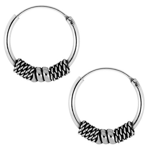 Soul-Cats keltische Creolen aus echt 925 sterling Silber im Bali Style, Durchmesser ca: 16 mm Soul-Cats keltische Creolen aus echt 925 sterling Silber im Bali Style, Durchmesser ca: 16 mm von Soul-Cats