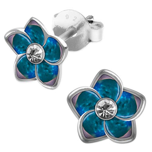 Soul-Cats 1 Paar Blumen-Ohrstecker aus 925er Sterlingsilber, Farbe: blau von SoulCats