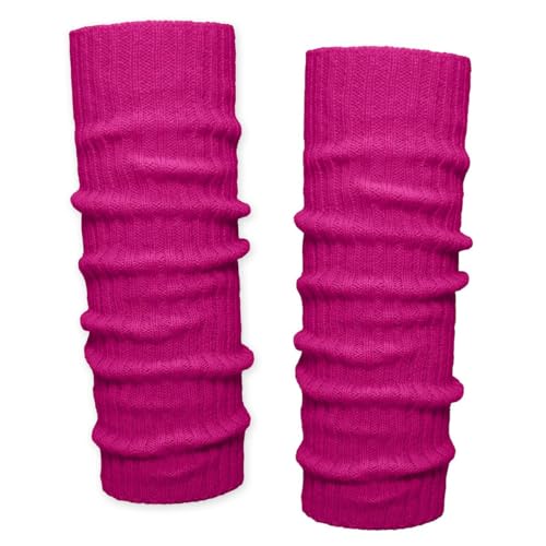 Soul-Cats Grobstrick Bein Stulpen unifarben Beinwärmer Leg Warmers Beinlinge für Herbst Winter Sport, Farbe: pink von Soul-Cats