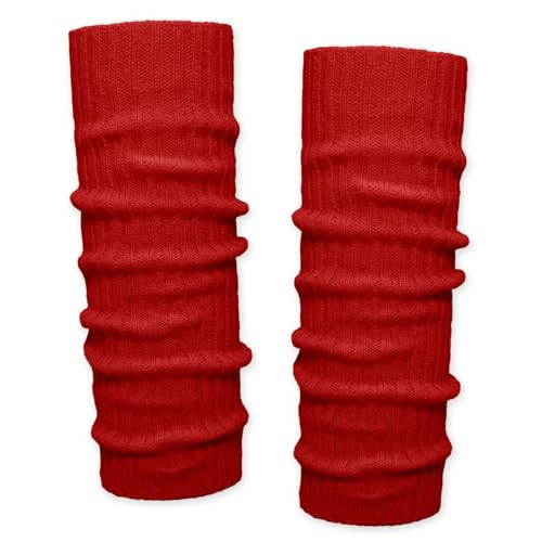 Soul-Cats Grobstrick Bein Stulpen unifarben Beinwärmer Leg Warmers Beinlinge für Herbst Winter Sport, Farbe: rot von Soul-Cats