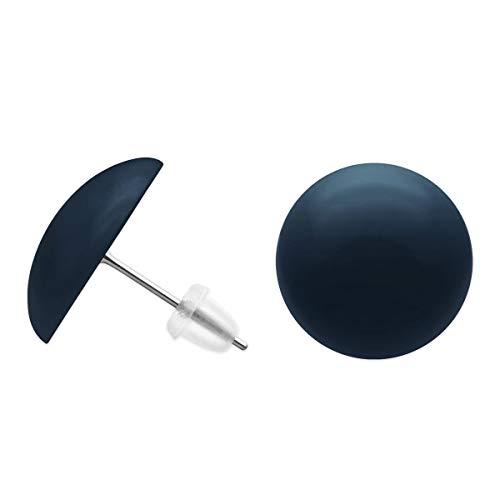 Soul-Cats 1 Paar runde Ohrstecker in vielen Farben für Damen in dunkelblau von Soul-Cats