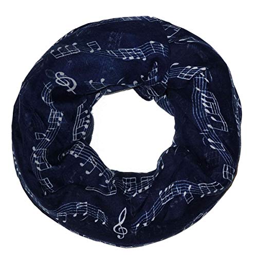 Soul-Cats Loopschal mit Noten Motiv in dunkelblau aus Viskose von Soul-Cats