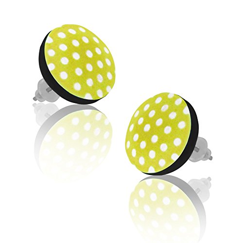 Soul-Cats Ohrstecker Punkte Polkadots Ohrstecker Mädchen Button Rockabilly, Farbe: gelb von Soul-Cats