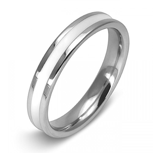 SoulCats Ring aus Edelstahl in weiß Silber für Damen und Herren, Durchmesser: 18 mm von SoulCats