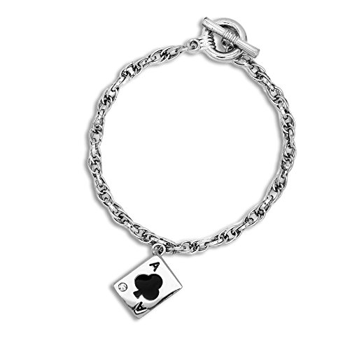 Soul-Cats Ketten Armband Bettelarmband mit Anhänger Kreuz Ass Herz Pistole silbern, Modell 3 von Soul-Cats