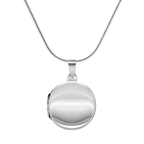 Soul-Cats Medaillon Kette+Anhänger 925 Silber Amulett Foto rund, Auswahl: Kette 40cm & Anhänger von Soul-Cats