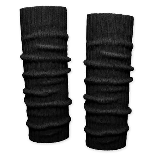SoulCats 1 Paar Grobstrick Bein Stulpen unifarben in 7 verschiedenen Farben, Schwarz, Einheitsgröße von Soul-Cats
