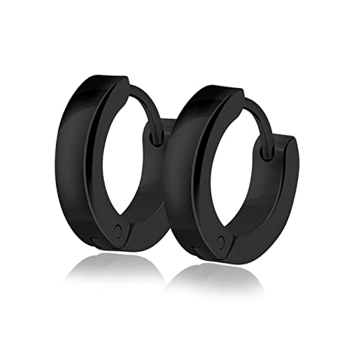 Soul-Cats 1 Paar Creolen aus Edelstahl in schwarz, Ø 14mm / 3mm breit Soul-Cats 1 Paar Creolen aus Edelstahl in schwarz, Ø 14mm / 3mm breit von Soul-Cats