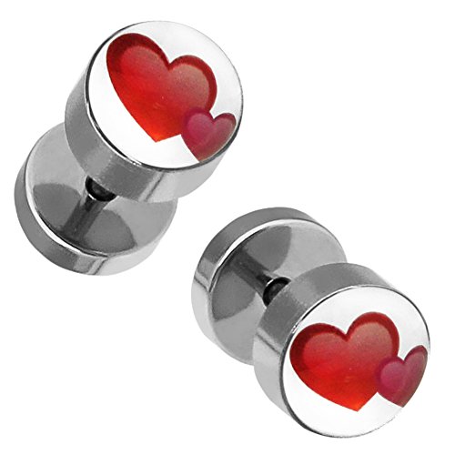 Soul-Cats 2x10mm Fakeplugs Print Fakes Plugs Ohrstecker Ohrringe Fakepiercing skull Anker, Modell: Modell 1 von SoulCats