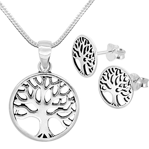 Soul-Cats Set oder einzeln – Silberkette mit Anhänger 'Lebensbaum' Plus Ohrringe, Auswahl: Set Kette & Ohrstecker Soul-Cats Set oder einzeln – Silberkette mit Anhänger 'Lebensbaum' Plus Ohrringe, Auswahl: Set Kette & Ohrstecker von Soul-Cats