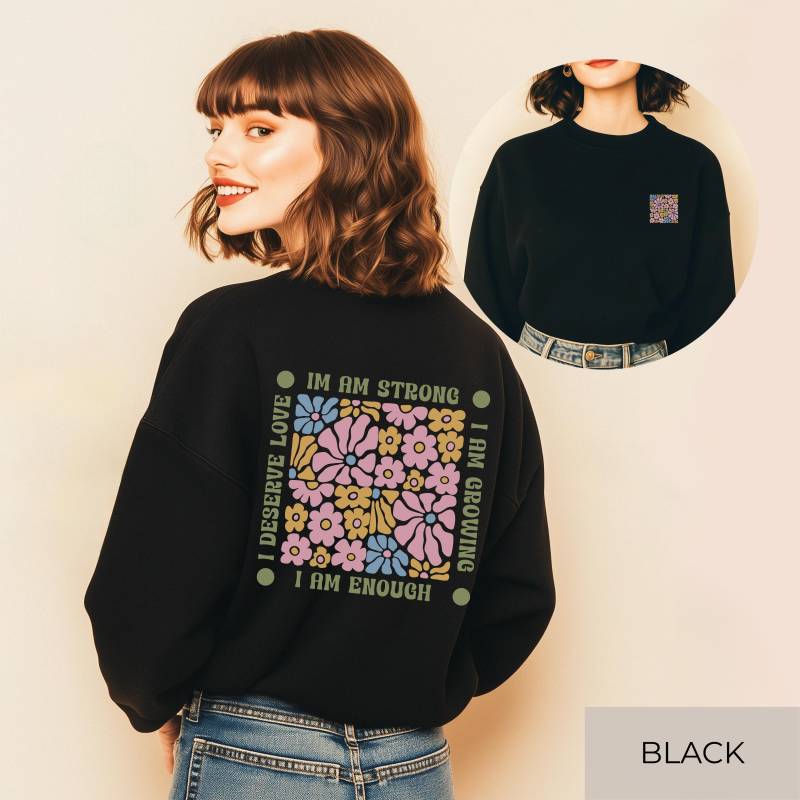 Retro Self-Love Sweater | Bestärkender Pullover Achtsamkeit Geschenk Motivationspullover Gildan 18000 Unisex von SoulDesignsAnnabel