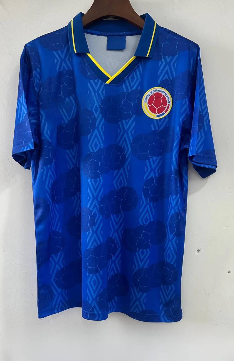 Kolumbien Fußball Blau Trikot Personalisiert Angepasst Alle Erwachsenengrößen Name Anzahl von SoulJerseys
