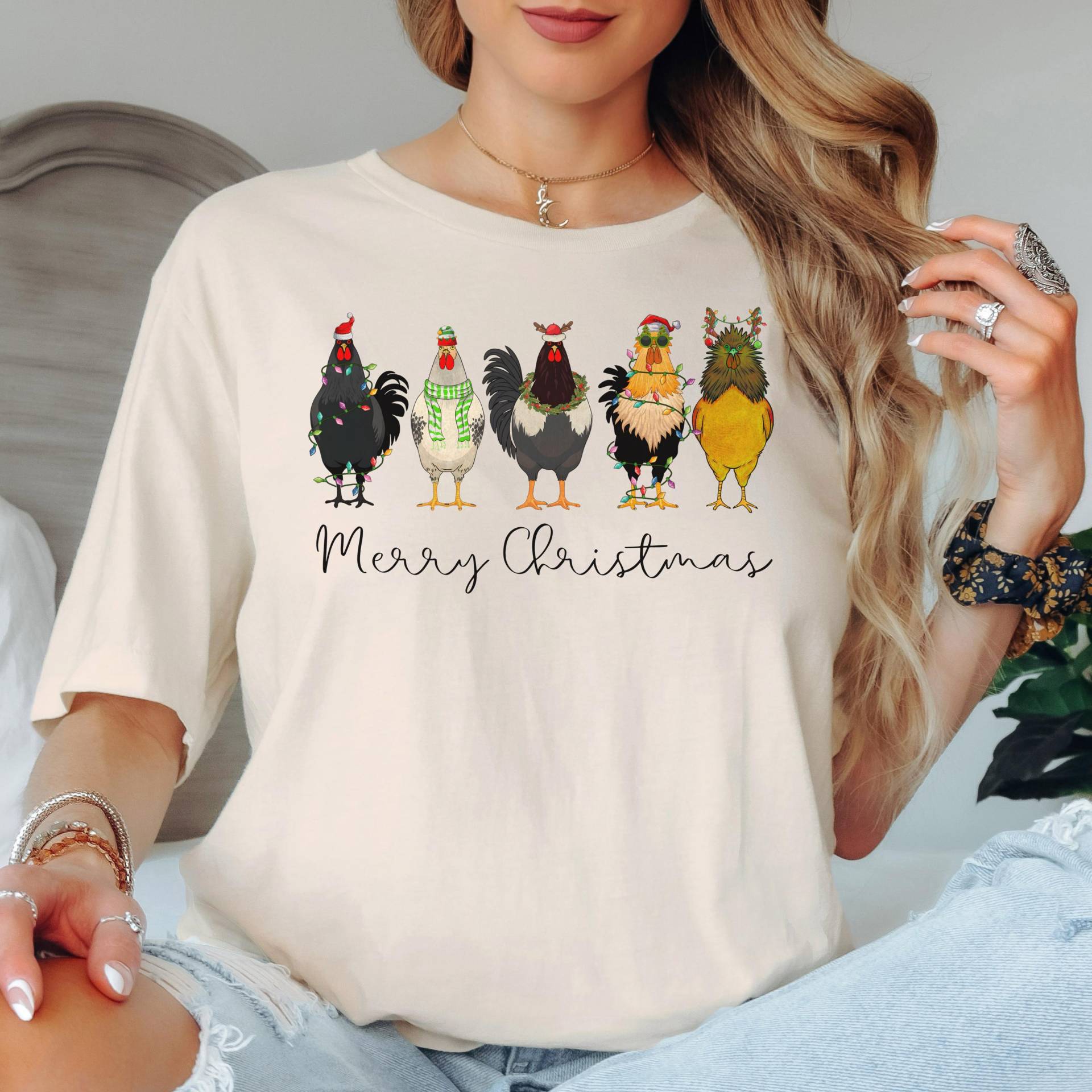 Lustiges Weihnachtshuhn Tshirt, Lustiges Bauern Shirt, Geschenk Für Bauer, Weihnachtsgeschenk Frauen Weihnachtshemd, Weihnachten von SoulMatesCreation