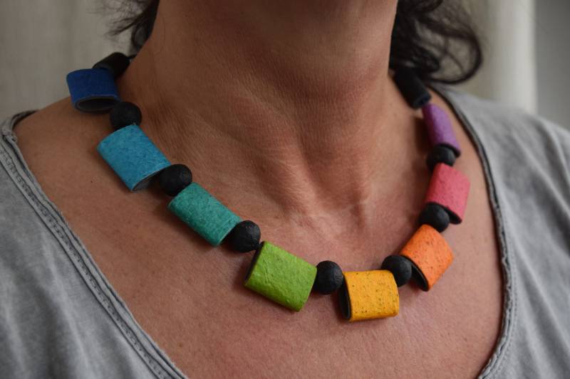 Regenbogenkette Aus Handgeschöpften Papier von SoulOfPaper