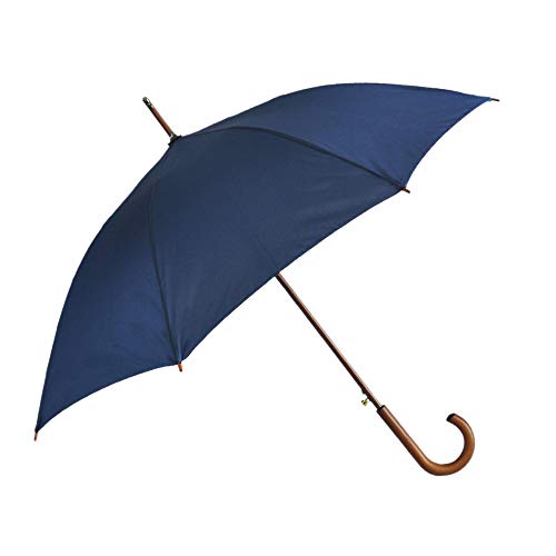 SoulRain Regenschirm, 121,9 cm, klassischer Holzgriff, automatisches Öffnen, winddicht, unzerbrechlich, Regenschirm, Marineblau von SoulRain