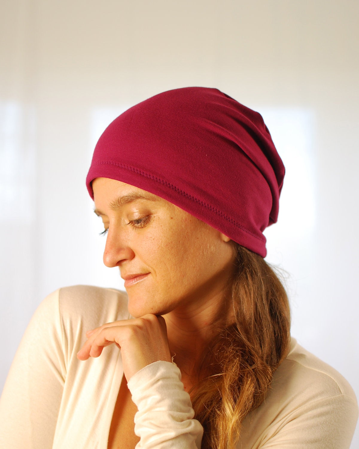 Eco-Friendly Mütze - Beanie Boho Frauen Hell Beere Bio-Kleidung Sofort Lieferbar von SoulRole