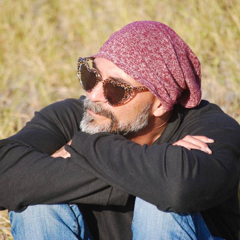 Slouchy Beanie Für Männer - Unisex Weinrot Bio-Baumwolle Hanf Umweltfreundlich Bio-Kleidung von SoulRole