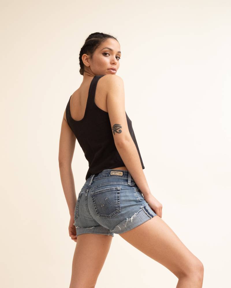 Umweltfreundliches Crop Top - Schwarzer Bio-Baumwoll-Hanf-Jersey Bio-Kleidung von SoulRole