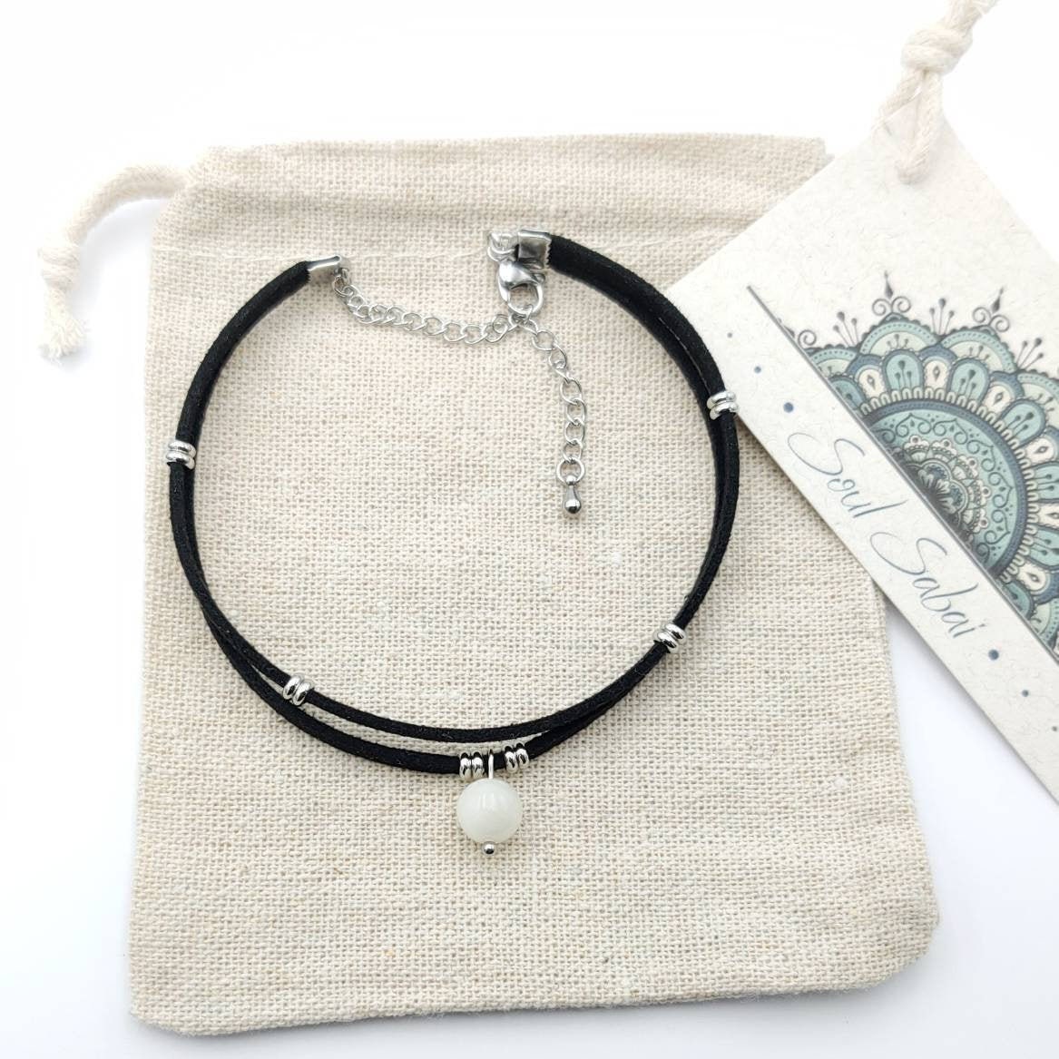Fußkettchen Mondstein Juni Birthstone Boho Faux Wildleder Strand Stacking Layering Fußkettchen Mondstein Juni Birthstone Boho Faux Wildleder Strand Stacking Layering von SoulSabaiStore