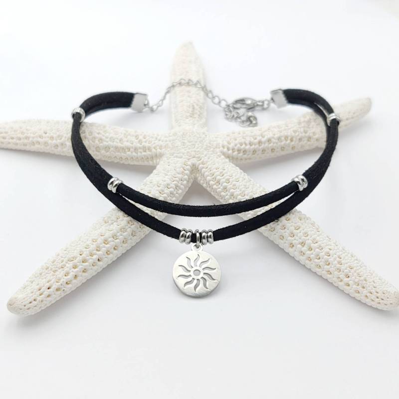 Fußkettchen Sonne Aus Wildlederimitat Boho Layering von SoulSabaiStore