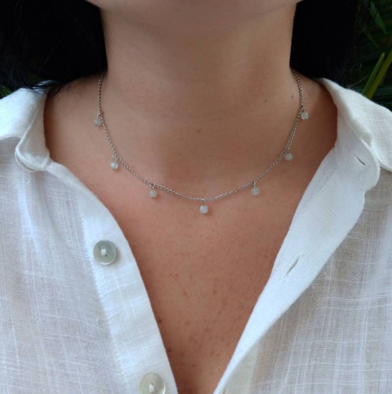 Mondstein Halskette Juni Birthstone Boho Silber Kette Zierliche Stacking Layering von SoulSabaiStore