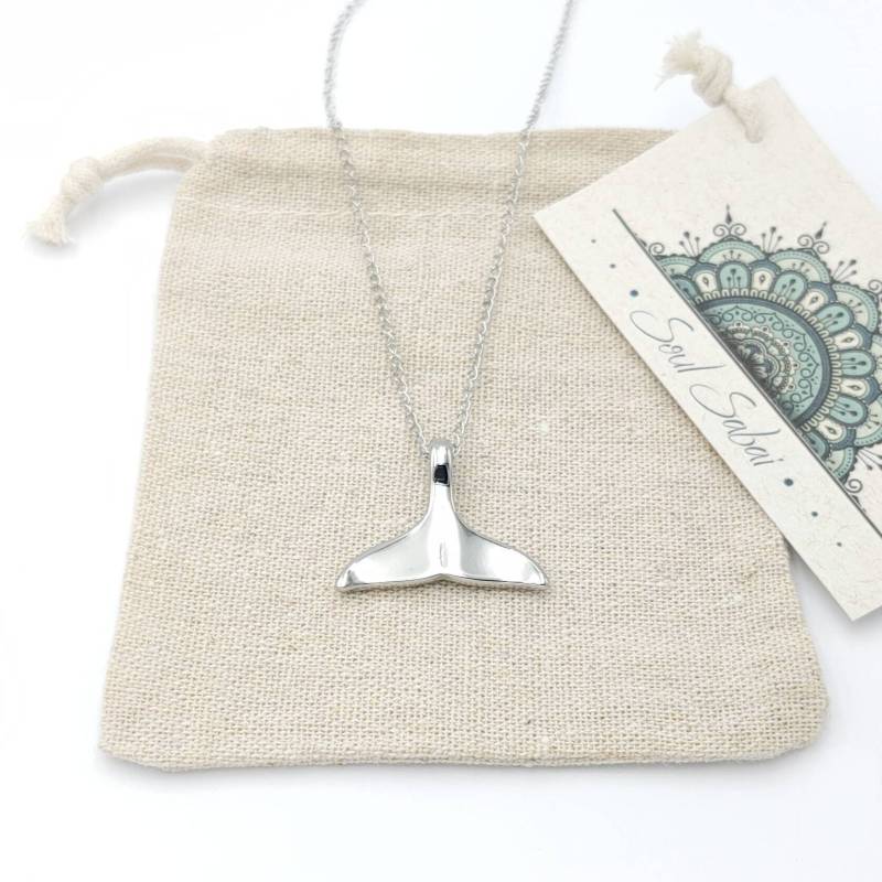 Whale Tail Halskette Silber Kette Boho Stacking Layering Edelstahl von SoulSabaiStore