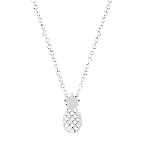 Halskette Tropical Ananas Schmuck 18karat vergoldet als minimalistisches Schmuckstück für den Sommer (Silber) von Soulsisters