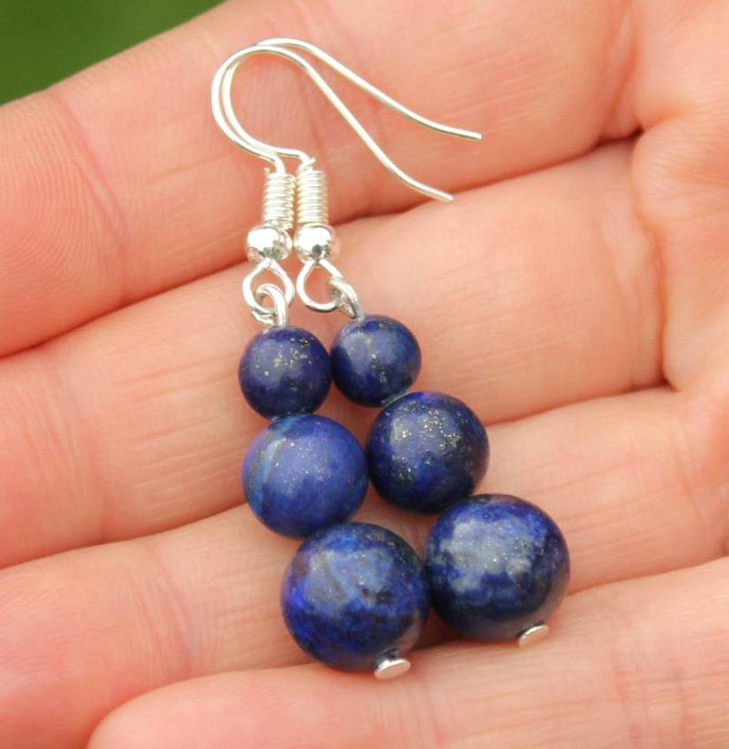 Lapis Lazuli Silber Ohrringe/Blaue Edelstein Frauen Kristall Echte Natürliche von SoulTracker