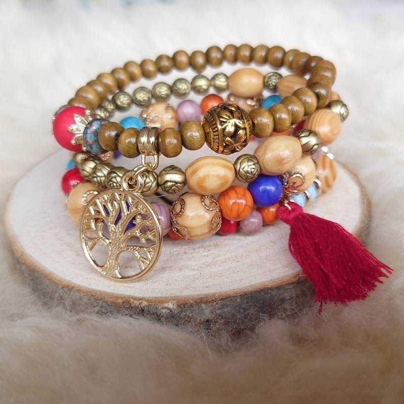 Boho Perlen-Armband 4Er Set | Geschenk Freundin Mama Ehefrau von SoulWishStuff