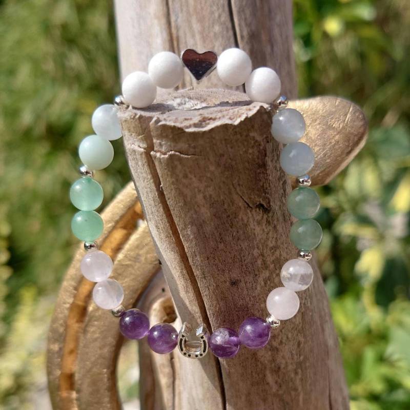 Zauber-Armband Heilsteinarmband Für Kinder Schulkinder Mut Und Konzentration | Silber Hufeisen Geschenk Einschulung Schultüte Glücksbringe von SoulWishStuff