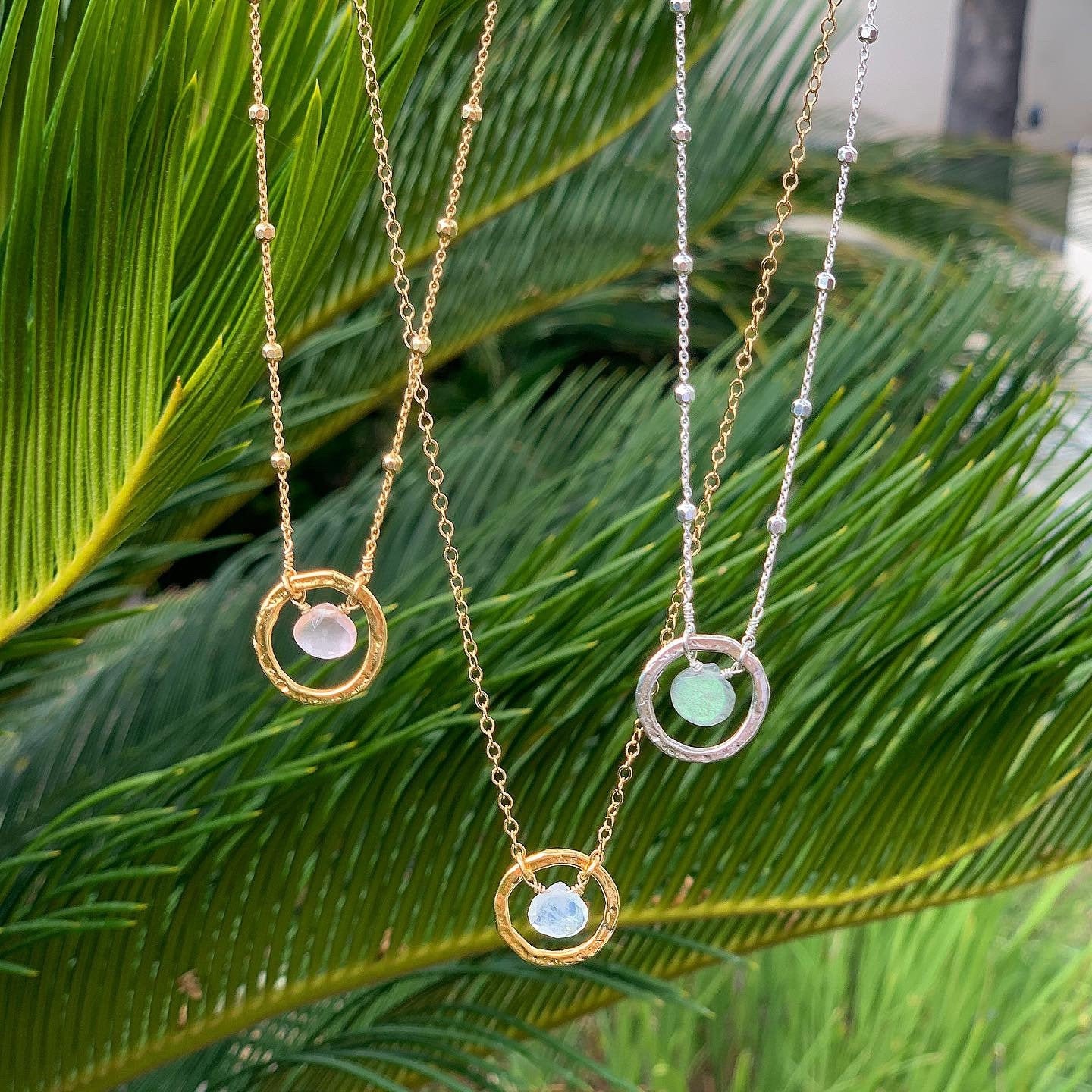 14Kt Gold Filled Gold Vermeil Sterling Silber Mondstein Eternity Kristall Halskette Rubin Labradorit Rosenquarz Lapis Onyx Schwarz von SoulaceJewelry