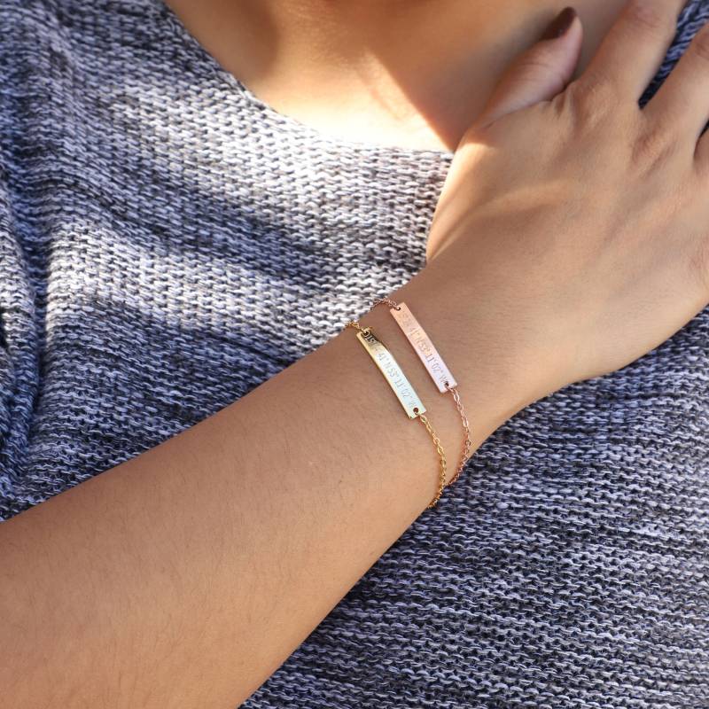 Personalisiertes Armband Für Frauen Benutzerdefinierte Brautjungfern Geschenk Mama Individuell Graviertes Bar-Armband Monogramm-Koordinaten von SoulandSilva