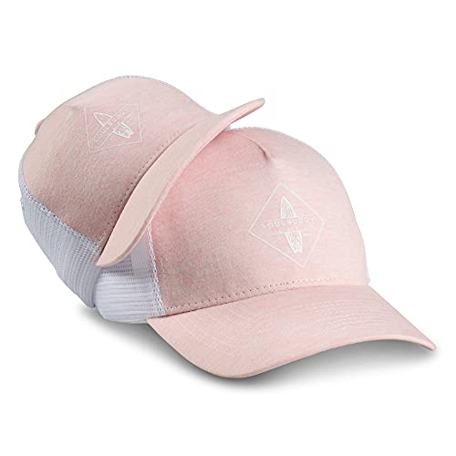 Soulbuddy Trucker Cap Damen Trucker Cap Kinder – 2er-Set Familien Outfit Set – Geschenk Muttertag – Muttertagsgeschenk – Partnerlook Mutter Tochter– Rosa-Weiß – One Size und Kids M von Soulbuddy