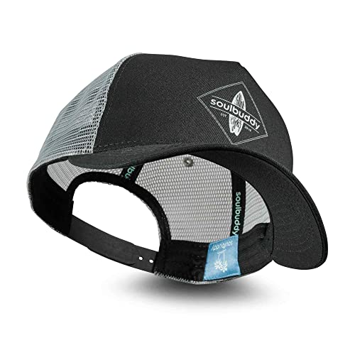 Soulbuddy Trucker Cap Herren – Trucker Cap Damen – Basecap Herren – Kappe Herren – Baseball Caps für Herren – Herren Geschenke – One Size – Schwarz-Grau von Soulbuddy